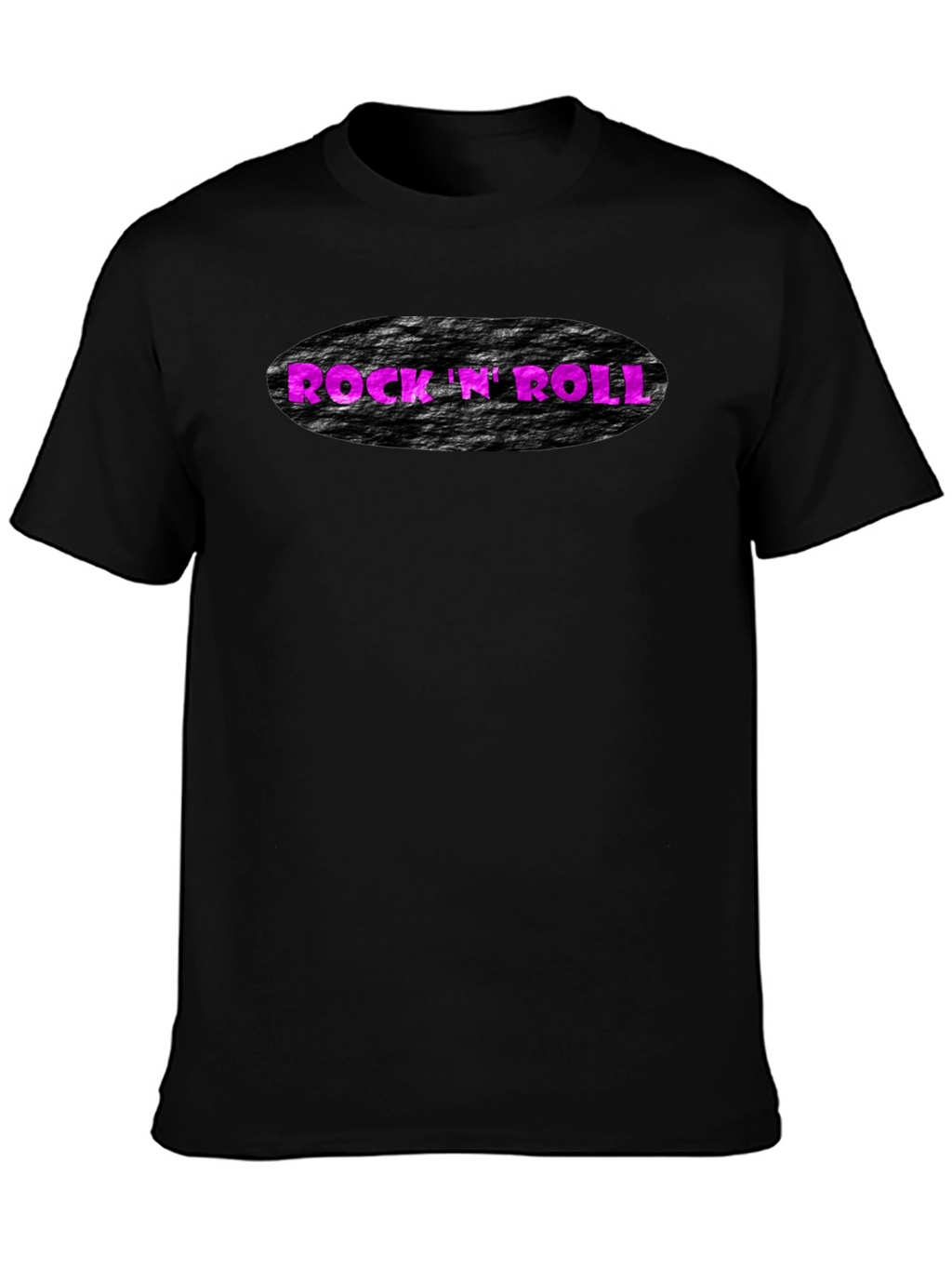Rock N Roll Graphic Print Black T-Shirt