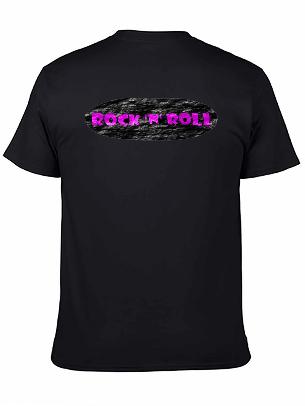 Rock N Roll Graphic Print Black T-Shirt