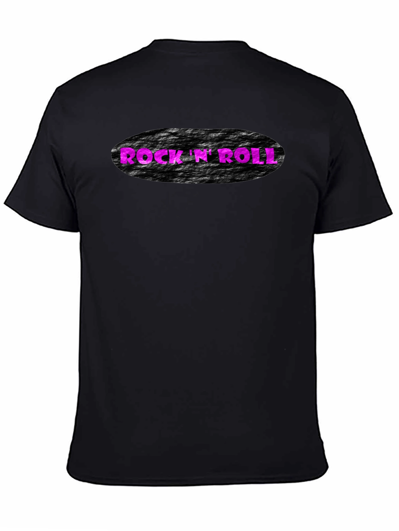 Rock N Roll Graphic Print Black T-Shirt