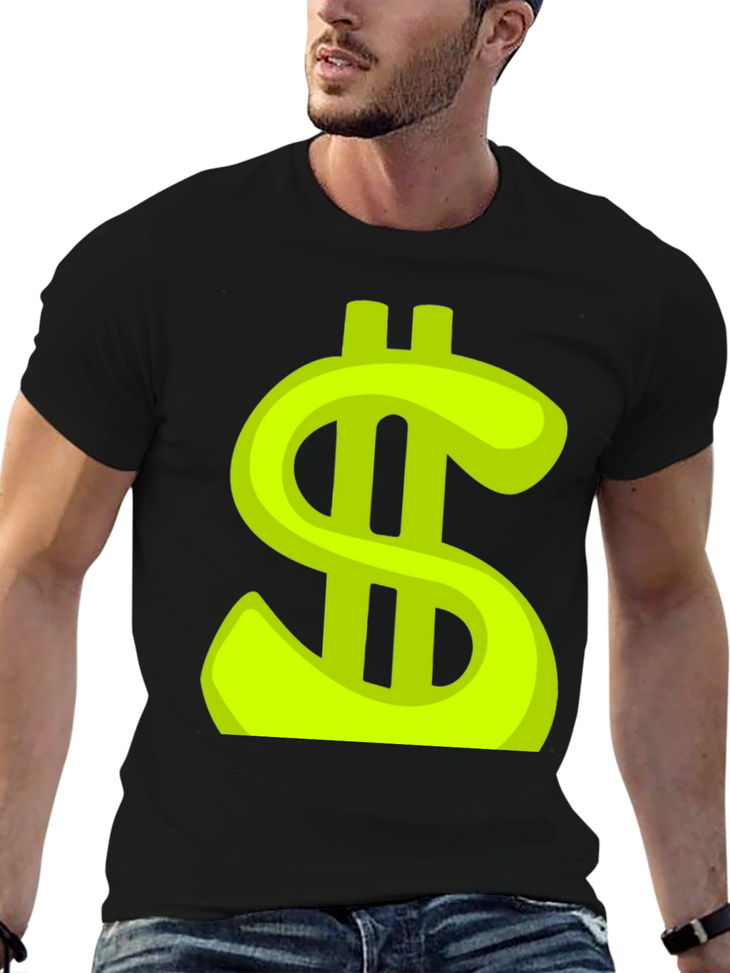 Dollar Sign Graphic Tee - Trendy Black T-Shirt