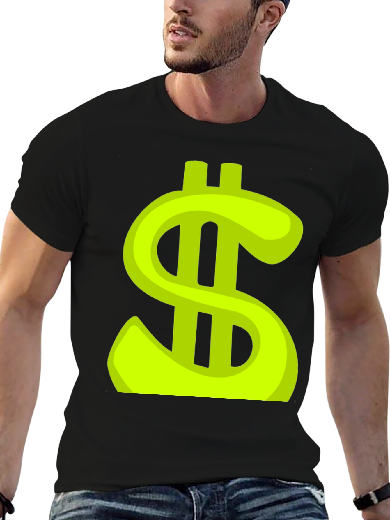 Dollar Sign Graphic Tee - Trendy Black T-Shirt