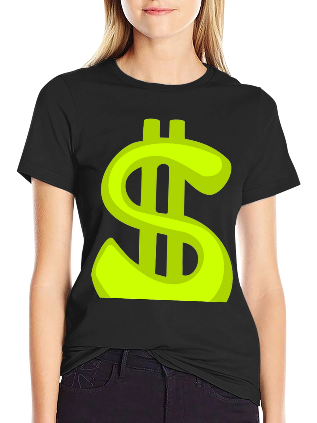 Dollar Sign Graphic Tee - Trendy Black T-Shirt