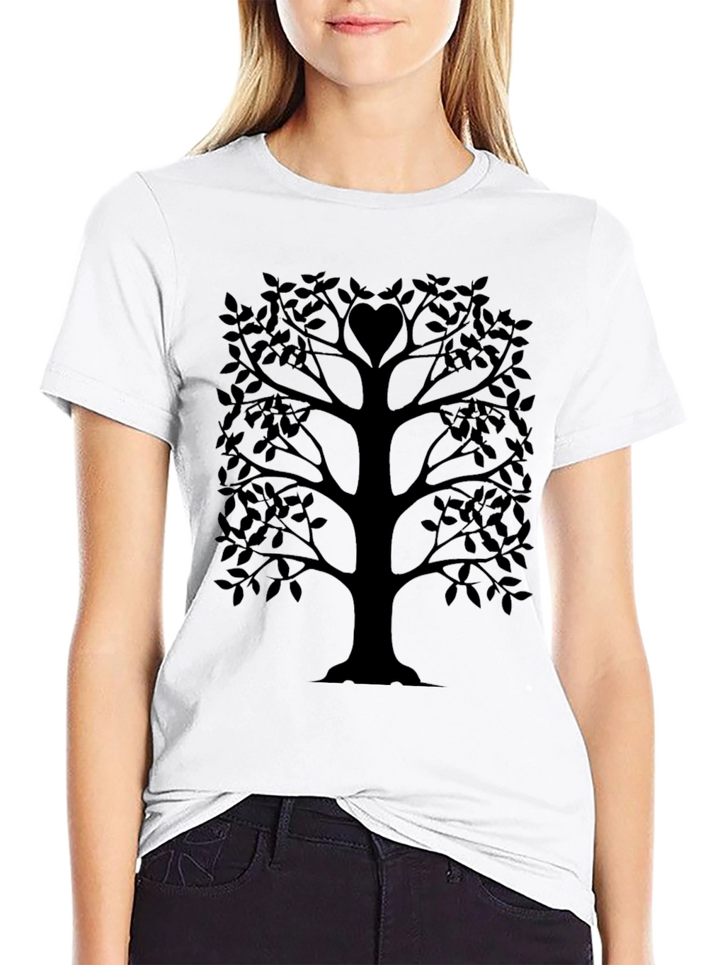 Heart Tree Graphic Tee - Black
