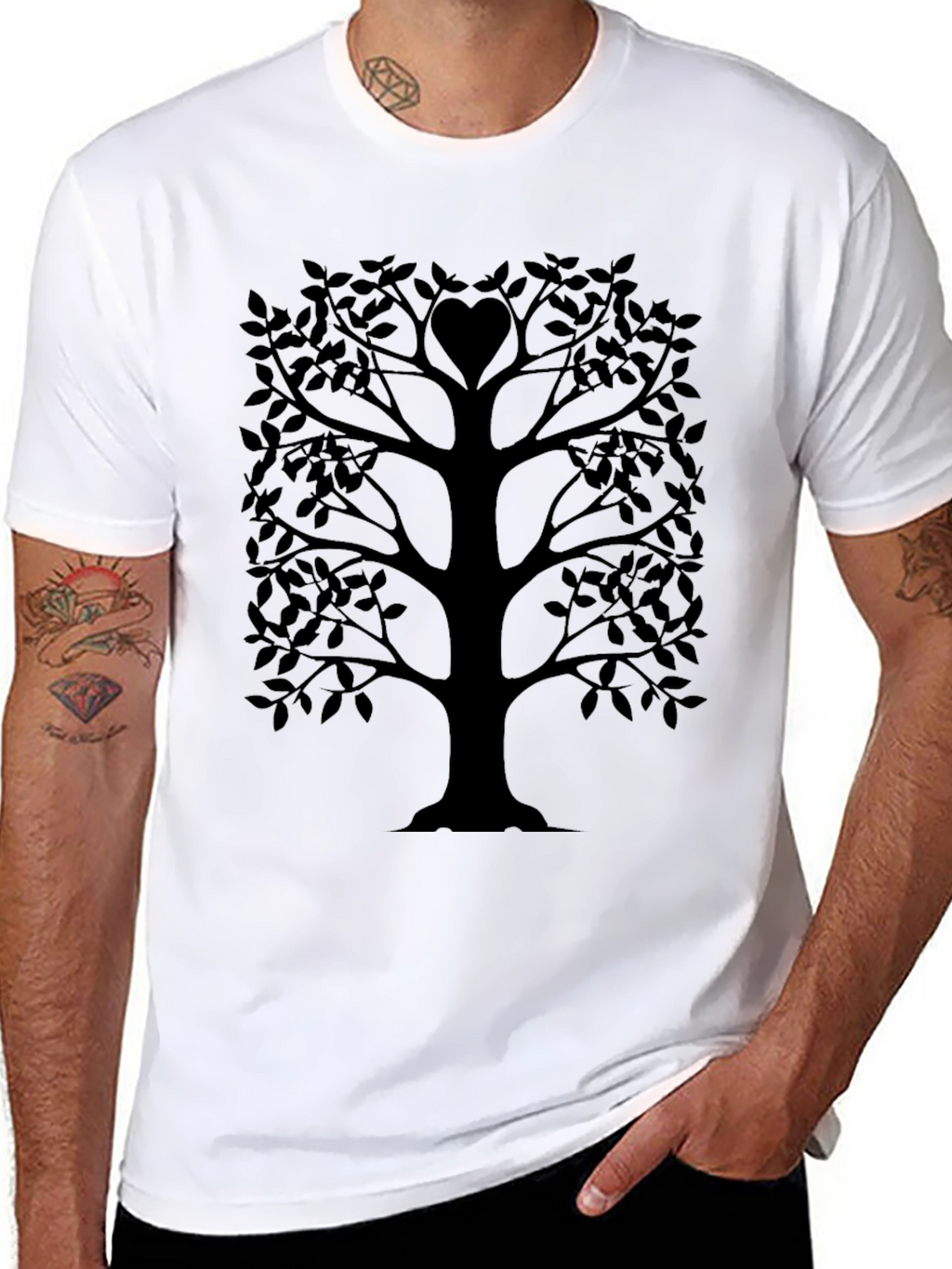 Heart Tree Graphic Tee - Black