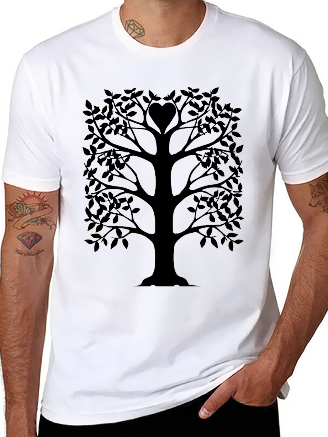 Heart Tree Graphic Tee - Black