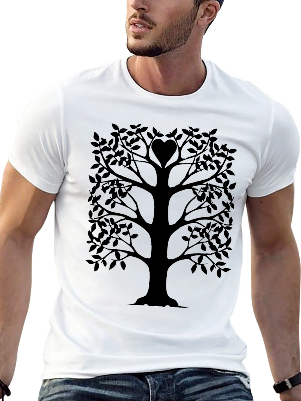 Heart Tree Graphic Tee - Black