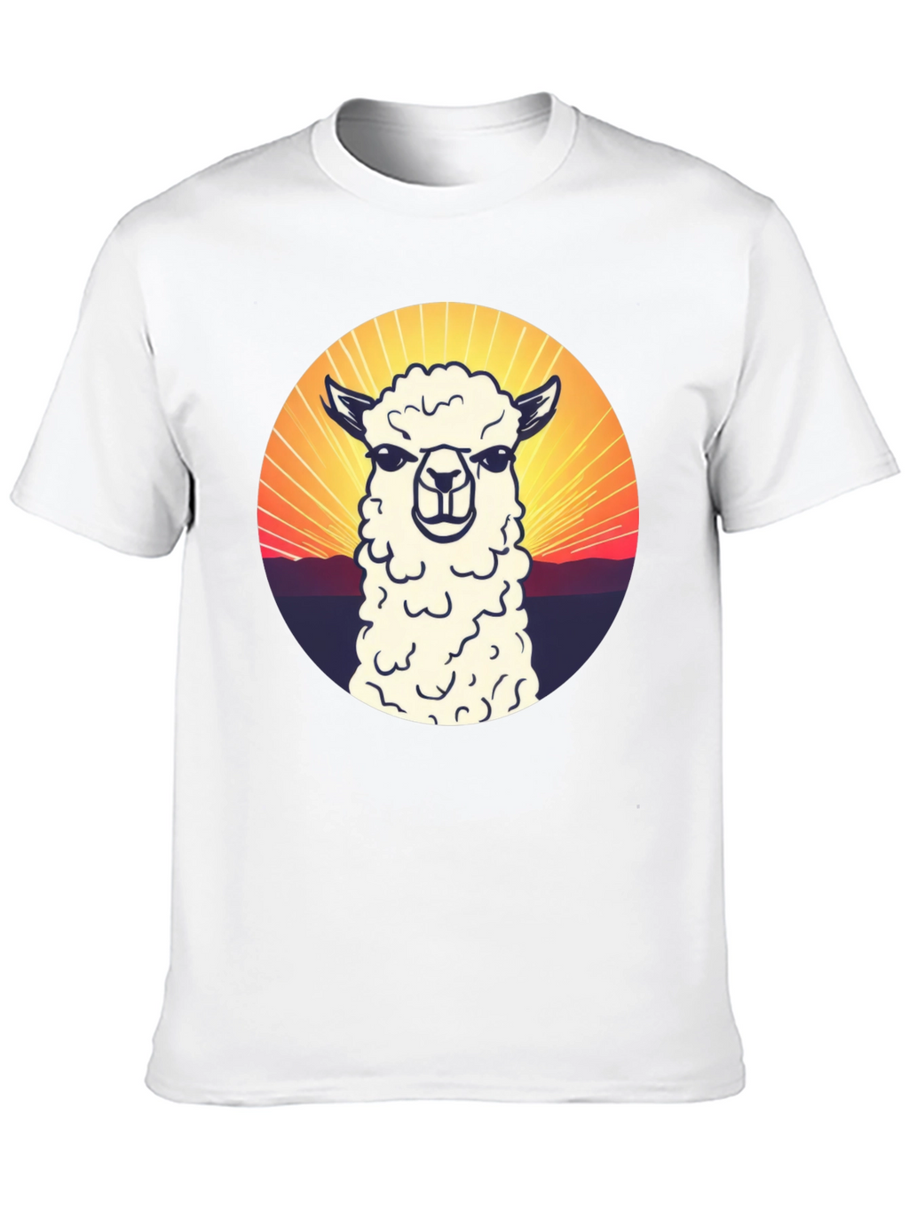 Alpaca Sunset Graphic T-Shirt - Casual Comfort