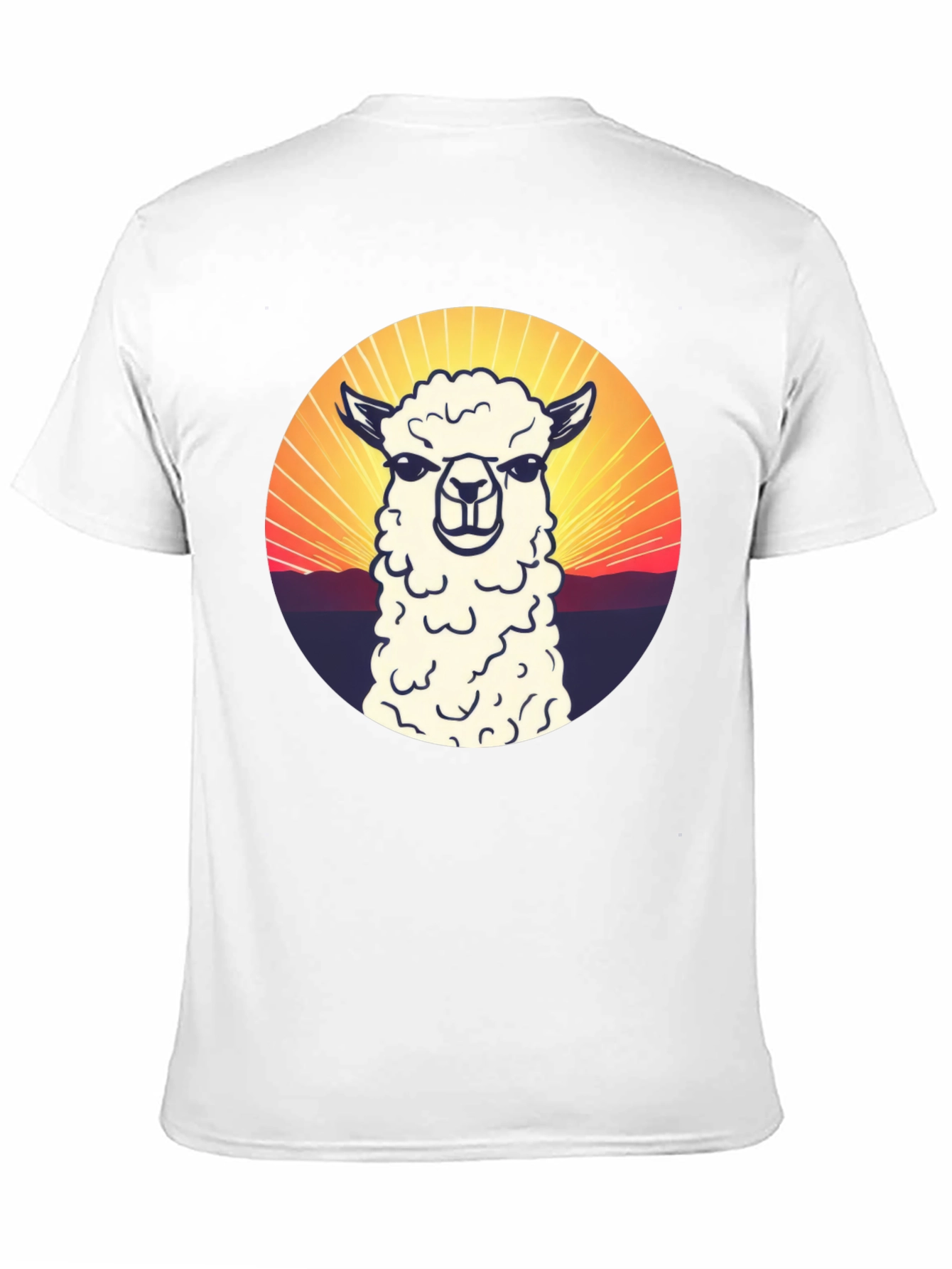 Alpaca Sunset Graphic T-Shirt - Casual Comfort