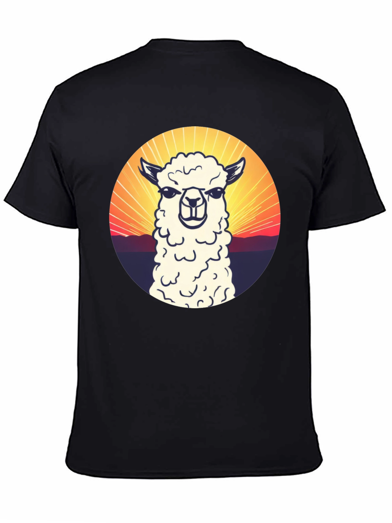 Alpaca Sunset Graphic T-Shirt - Casual Comfort