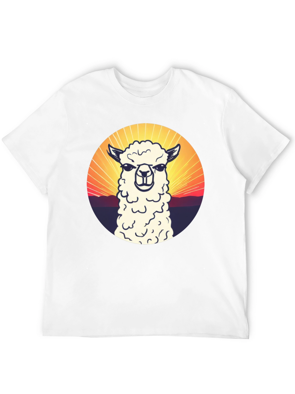 Alpaca Sunset Graphic T-Shirt - Casual Comfort