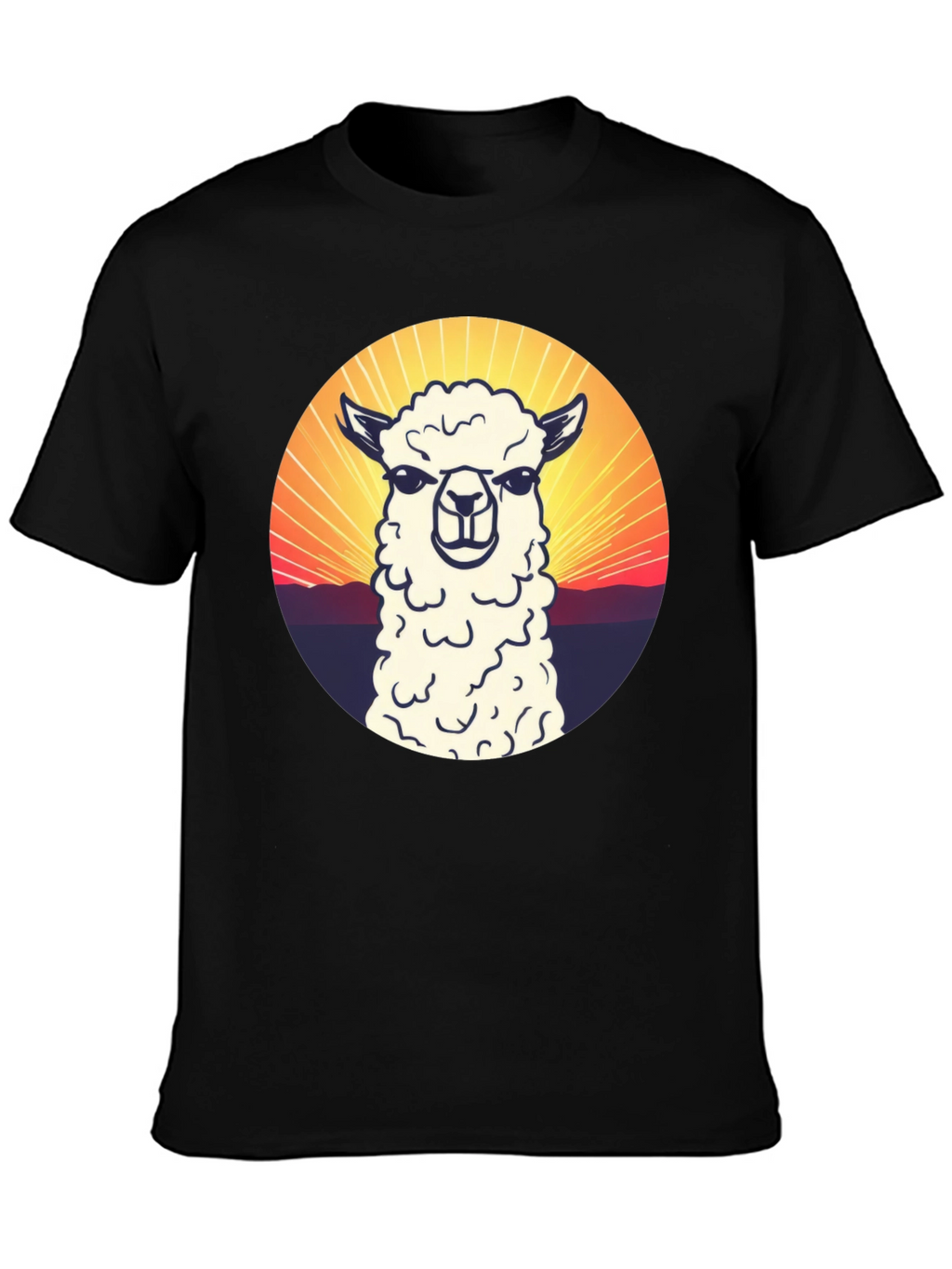 Alpaca Sunset Graphic T-Shirt - Casual Comfort