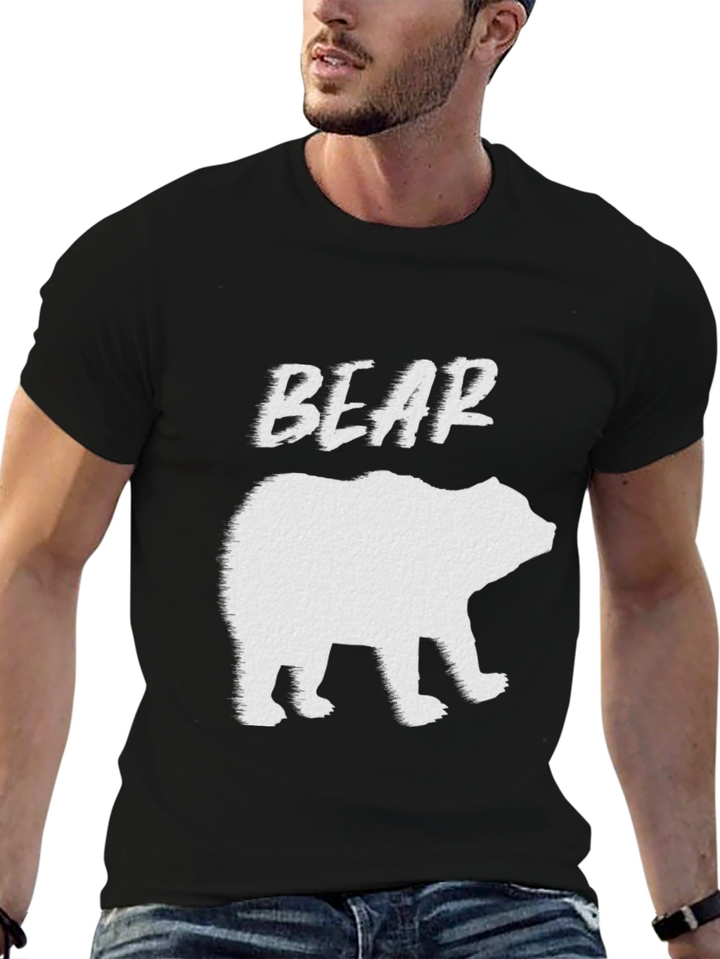 Mens Black Bear Graphic T-Shirt