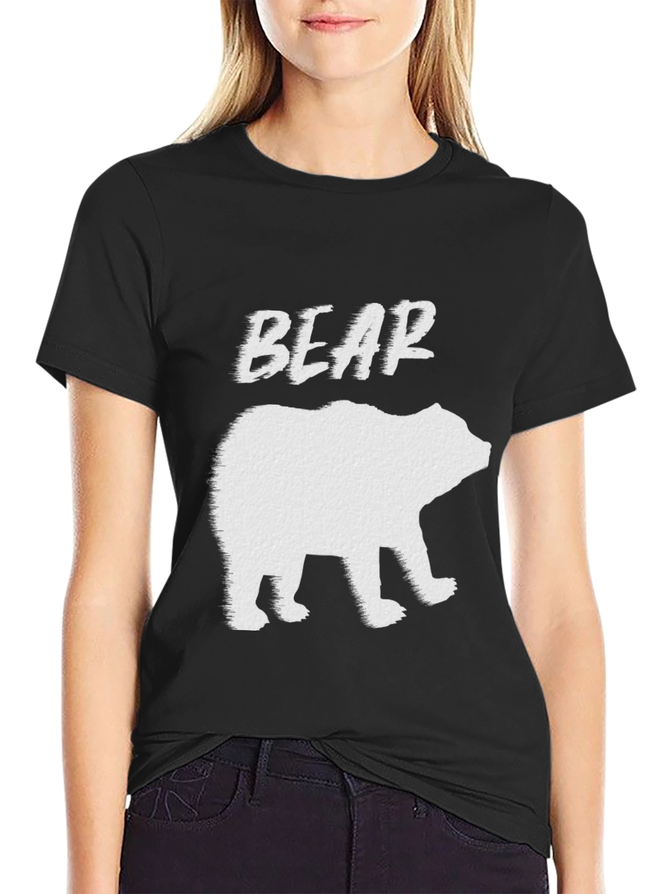 Mens Black Bear Graphic T-Shirt