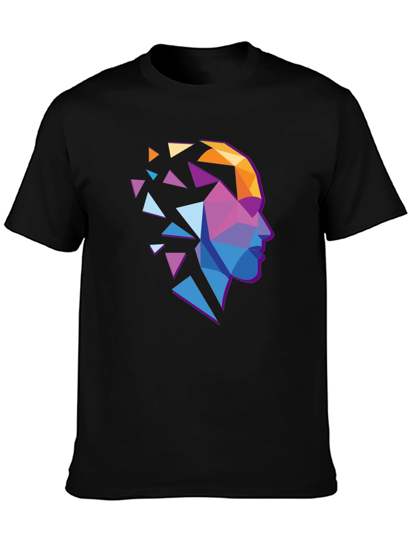 Abstract Geometric Head Graphic Tee - Stylish Modern Design