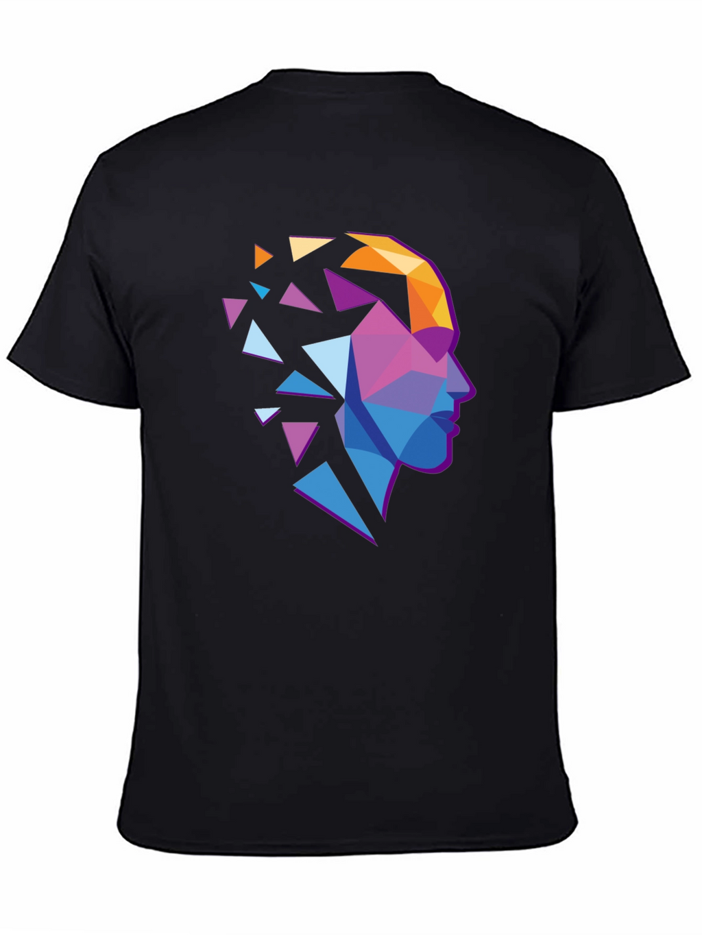 Abstract Geometric Head Graphic Tee - Stylish Modern Design