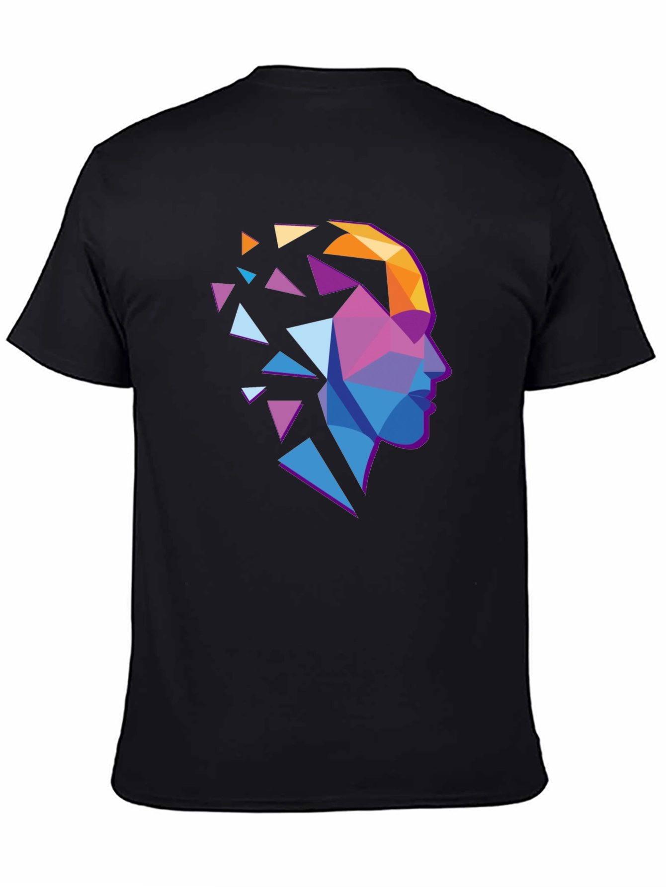 Abstract Geometric Head Graphic Tee - Stylish Modern Design