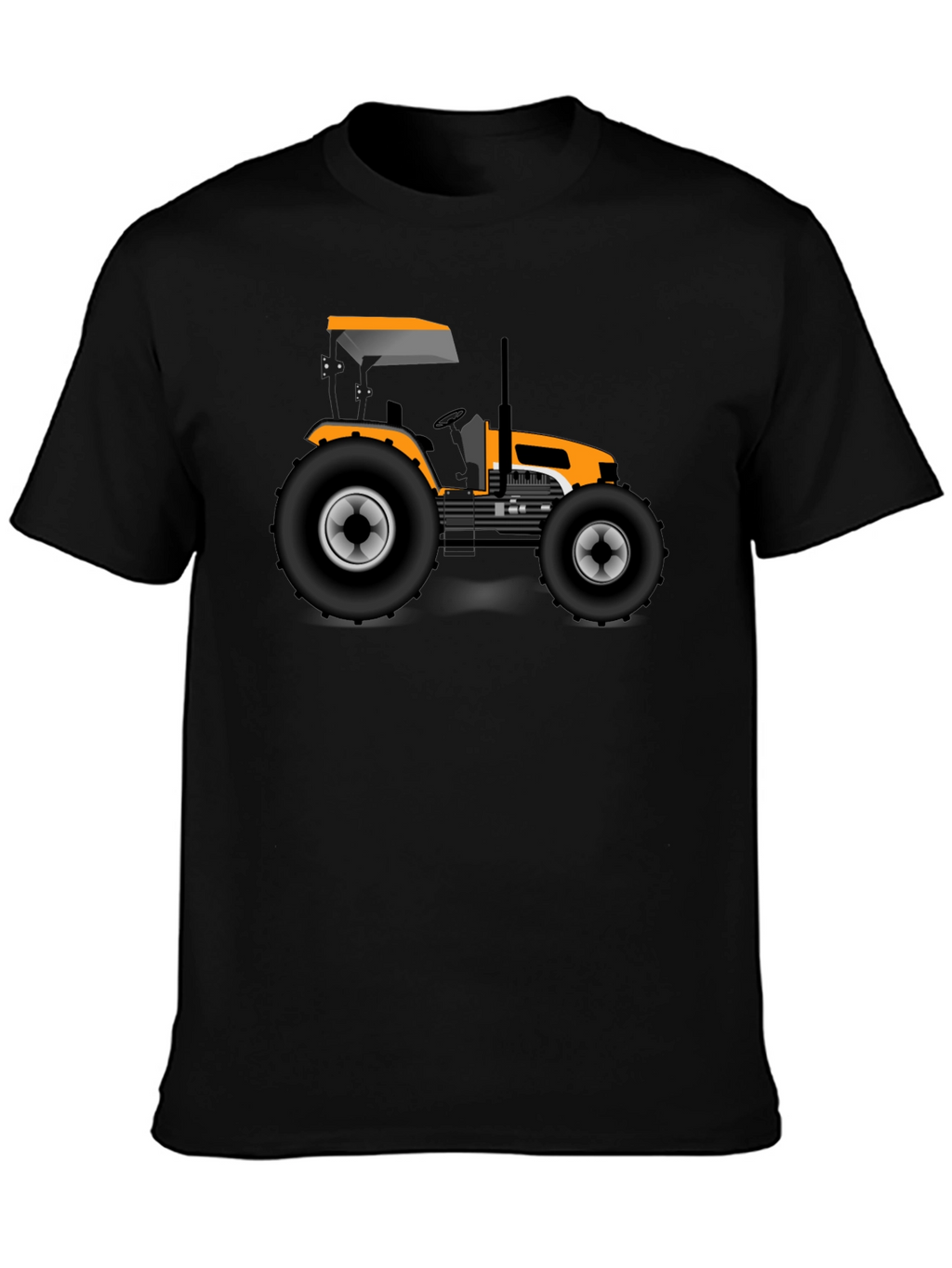 Tractor Graphic Tee - Black Cotton T-Shirt