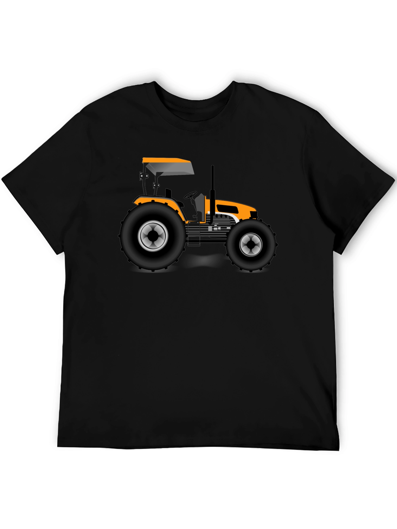 Tractor Graphic Tee - Black Cotton T-Shirt