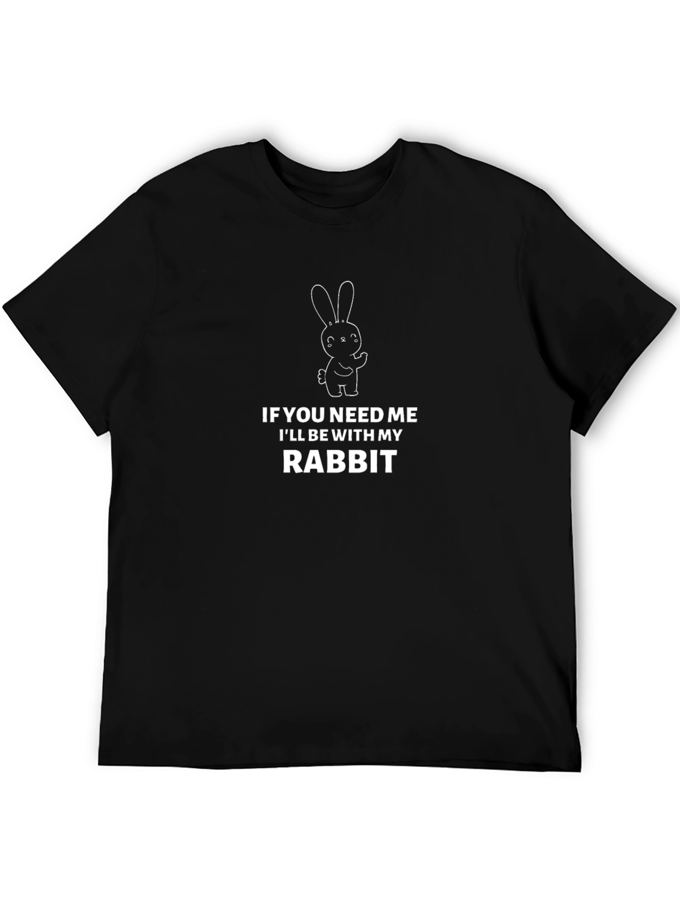 Rabbit Lover Graphic Tee - Ill Be With My Rabbit T-Shirt