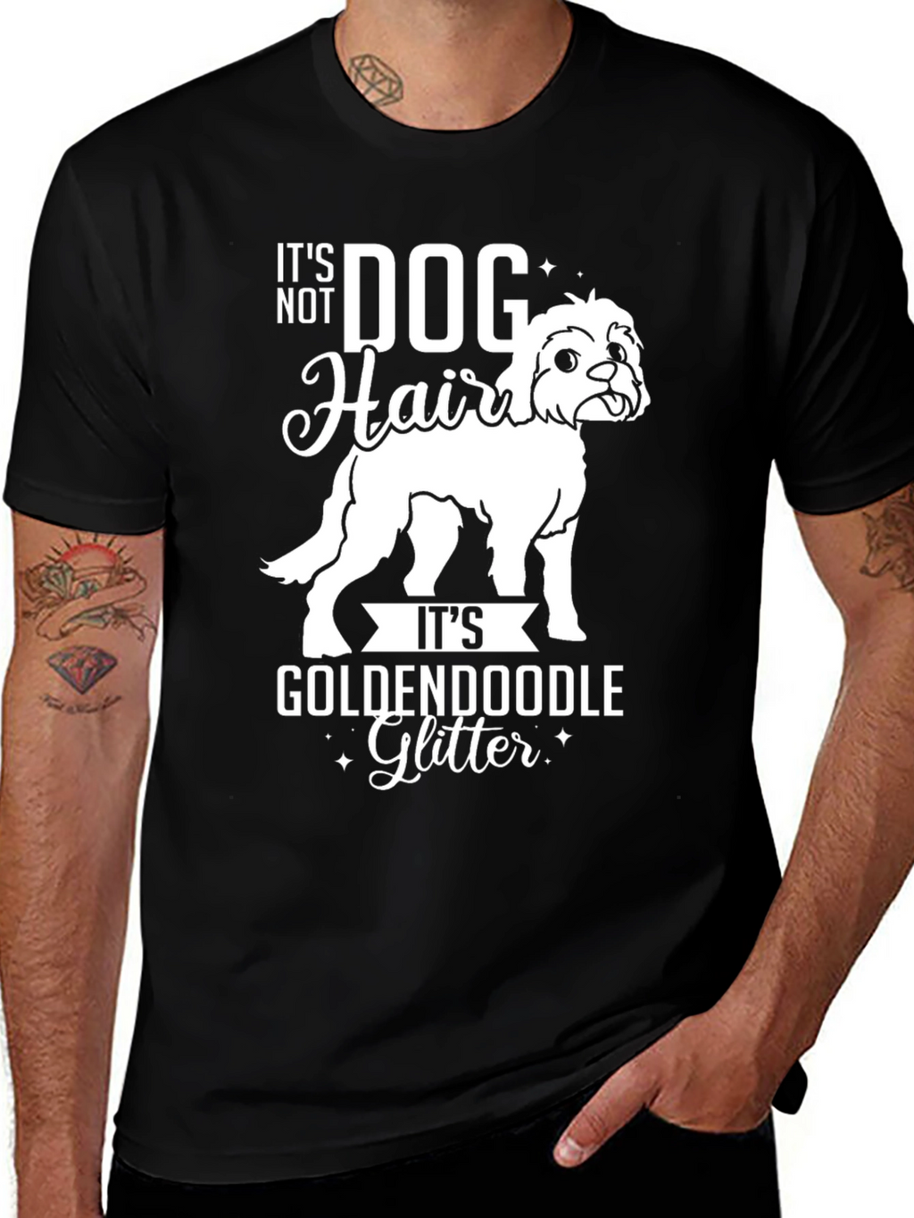 Goldendoodle Glitter Dog Hair T-Shirt
