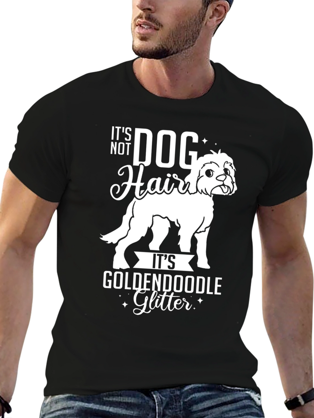 Goldendoodle Glitter Dog Hair T-Shirt