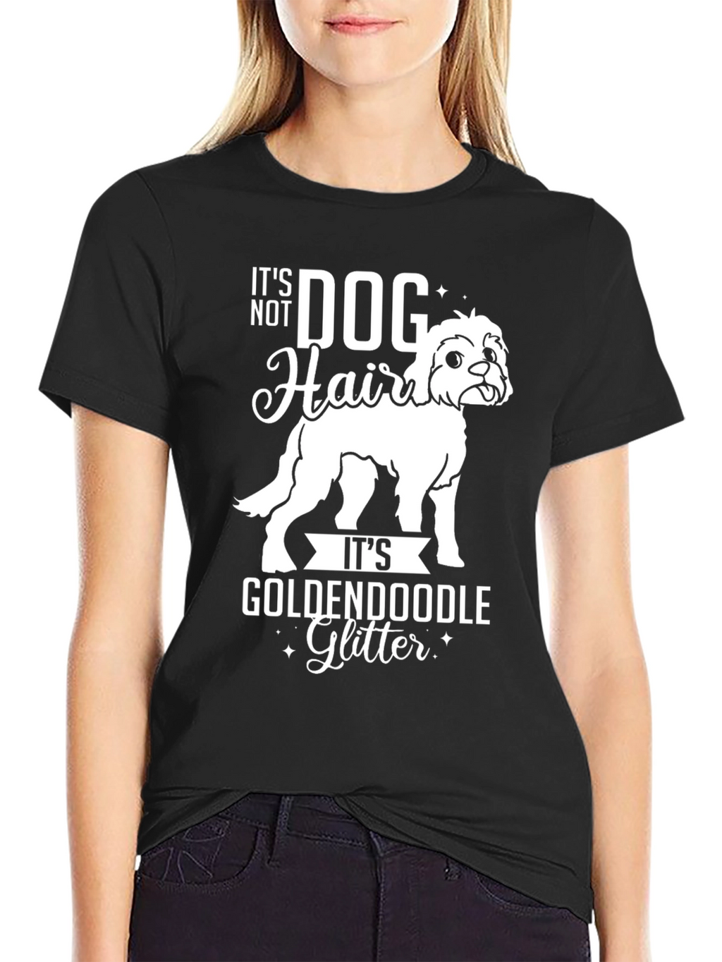 Goldendoodle Glitter Dog Hair T-Shirt