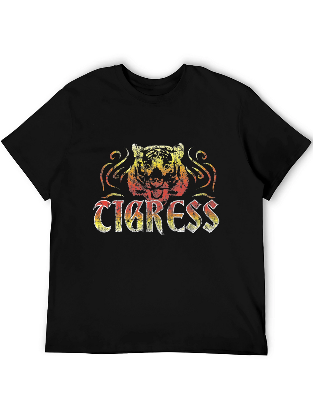 Tigress Graphic Print Black Tee