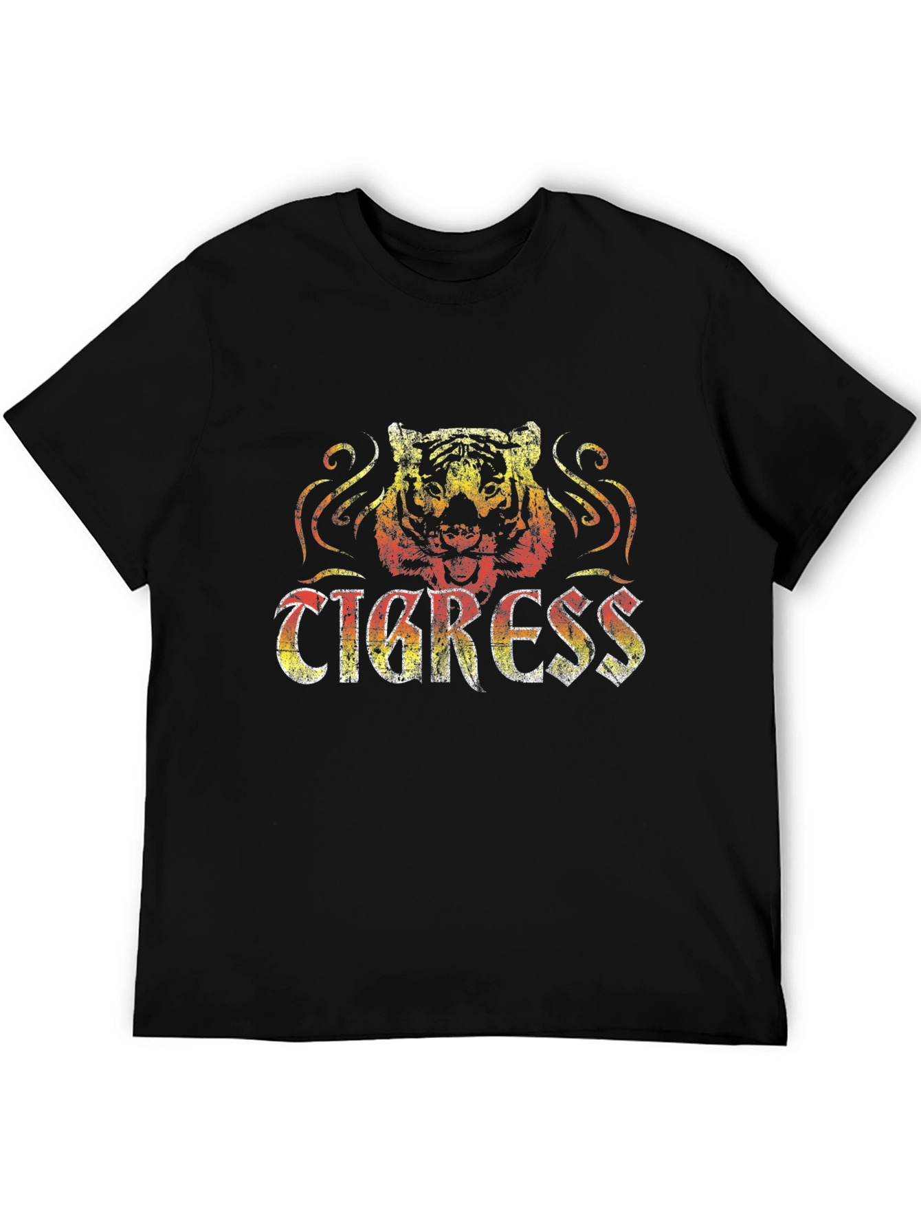 Tigress Graphic Print Black Tee