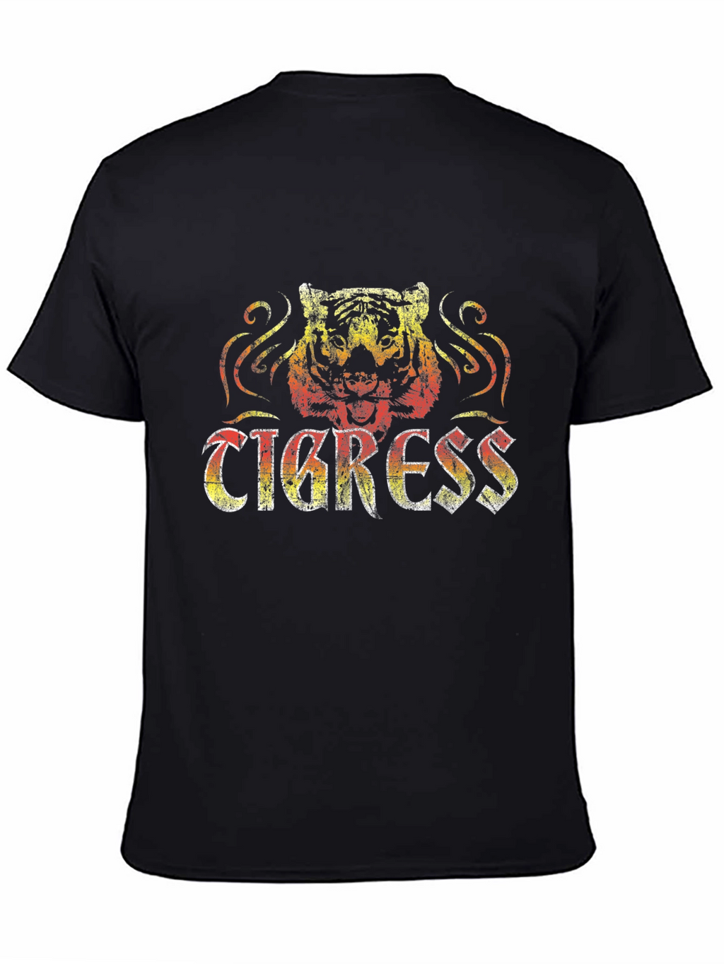 Tigress Graphic Print Black Tee