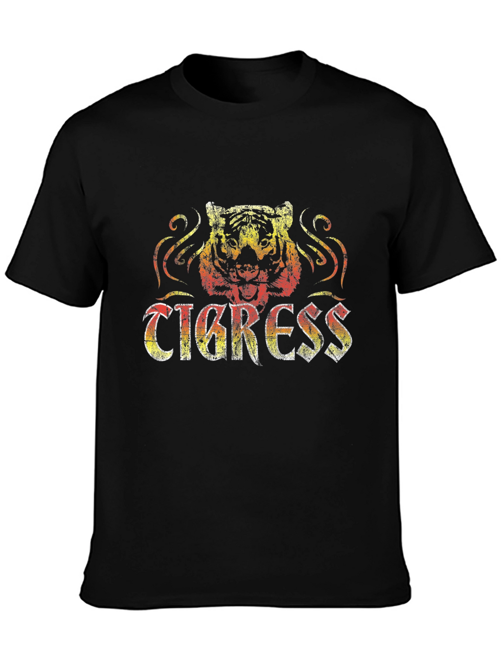 Tigress Graphic Print Black Tee