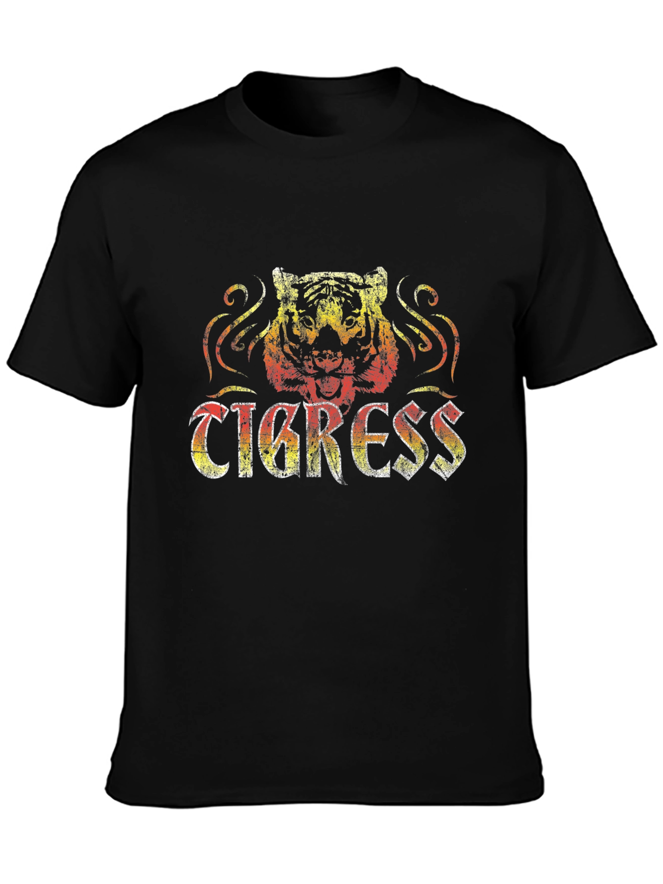 Tigress Graphic Print Black Tee