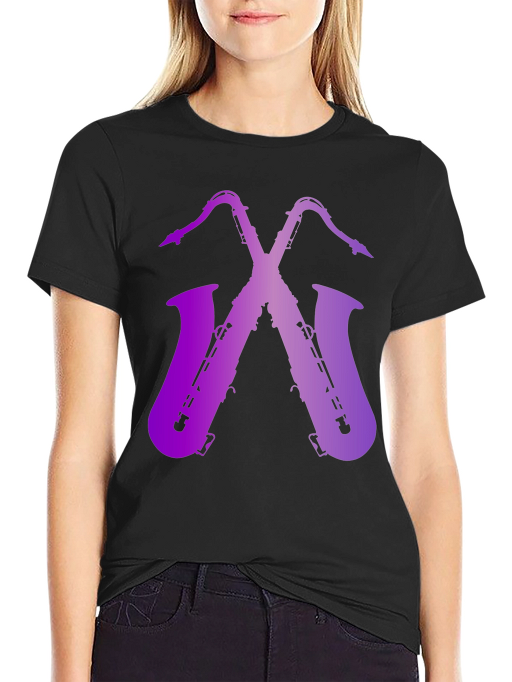 Saxophone Graphic Print Tee