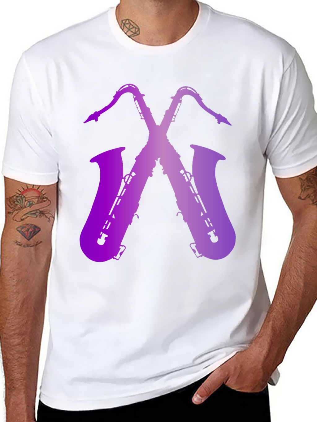 Saxophone Graphic Print Tee