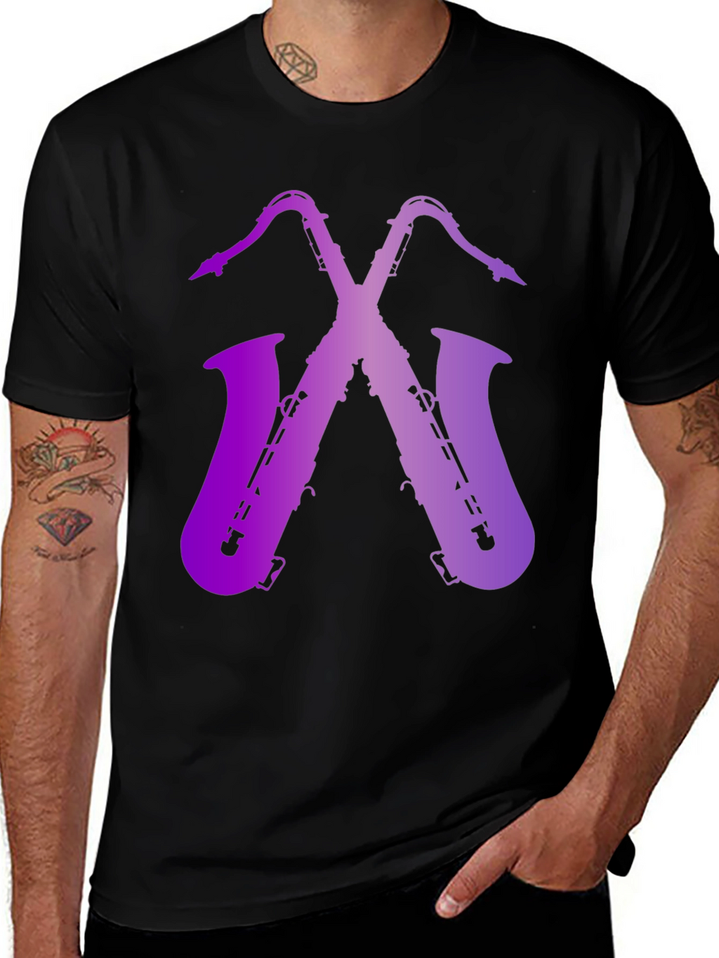 Saxophone Graphic Print Tee