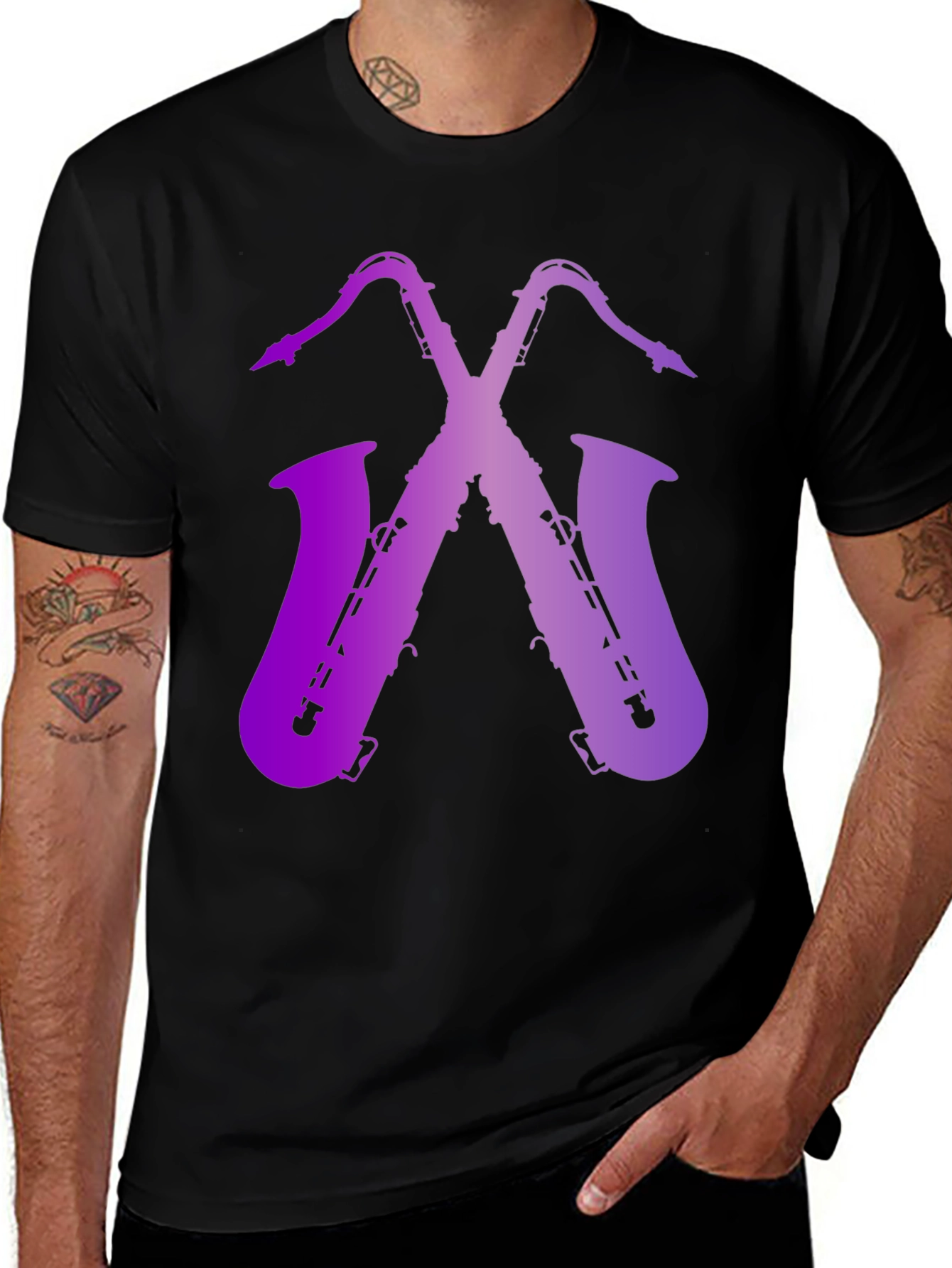 Saxophone Graphic Print Tee