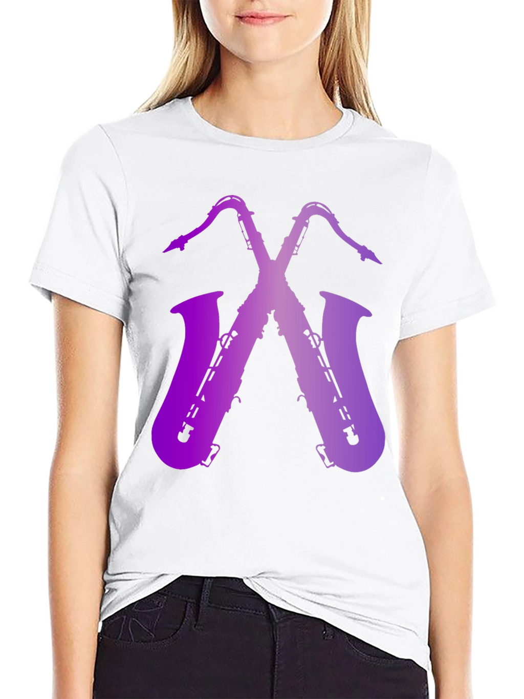 Saxophone Graphic Print Tee