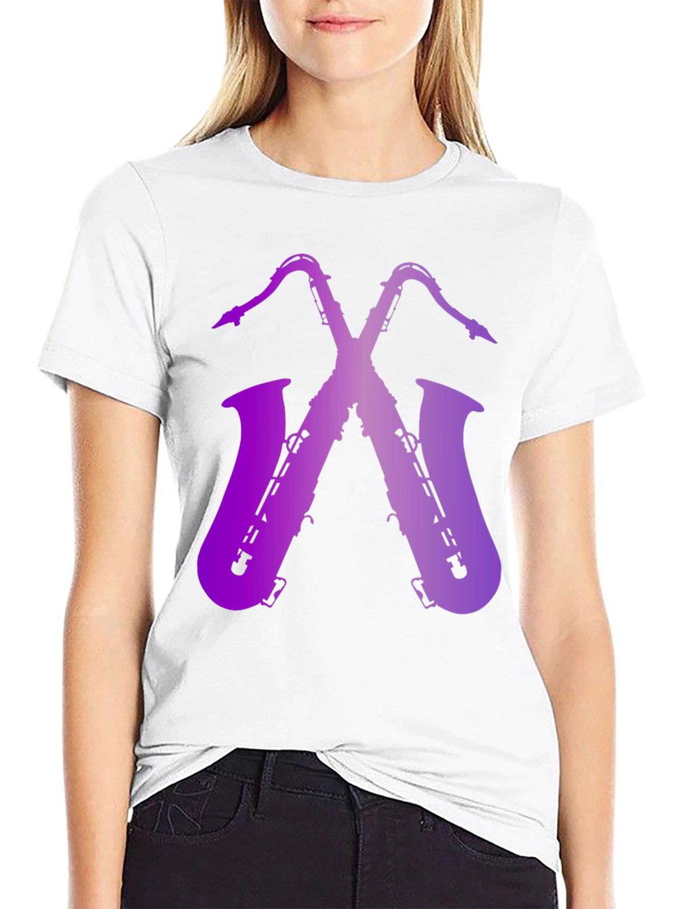 Saxophone Graphic Print Tee