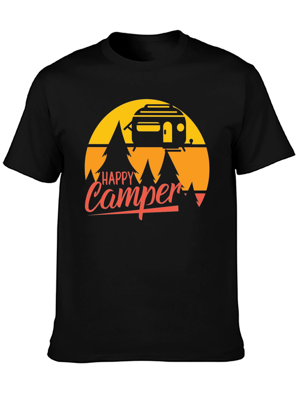 Happy Camper T-Shirt - Retro Camping Graphic Tee