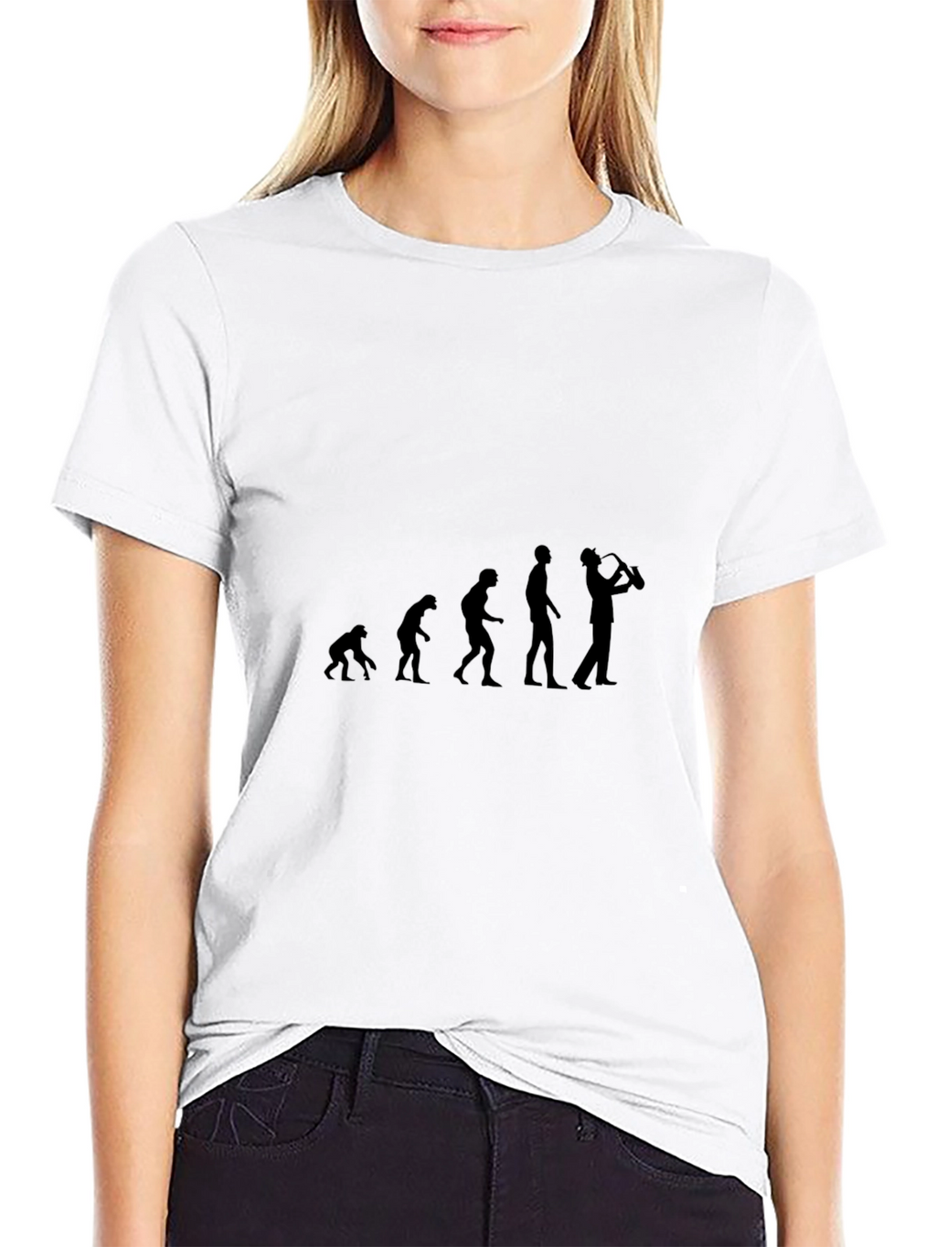 Evolution of Saxophone Player T-Shirt - Black Graphic Tee