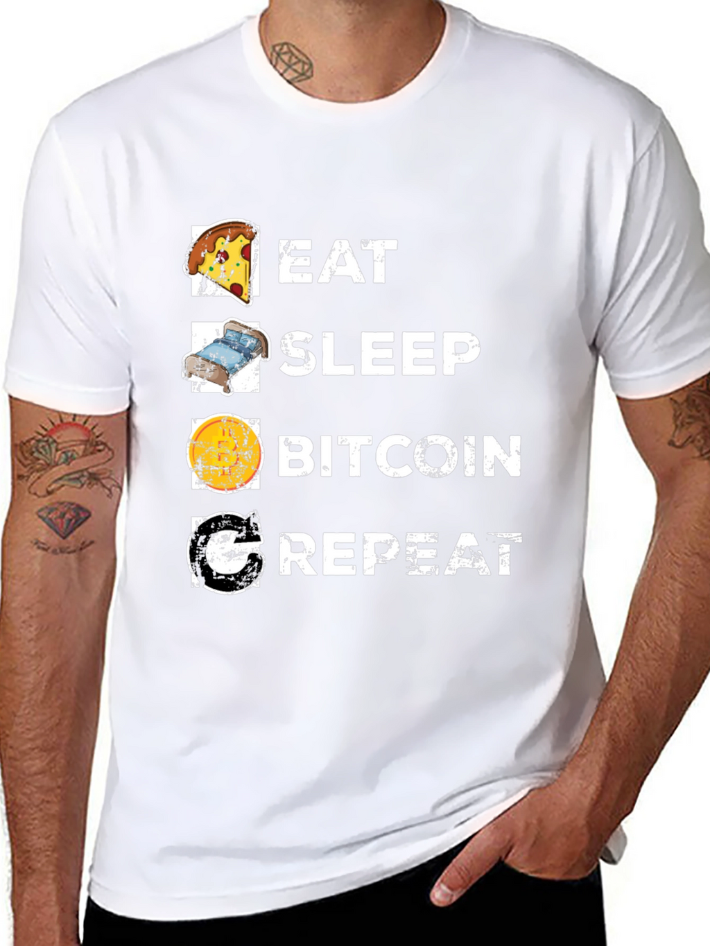 Eat Sleep Bitcoin Repeat Black T-Shirt
