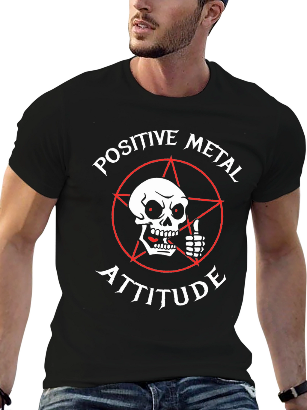 Positive Metal Attitude Graphic T-Shirt