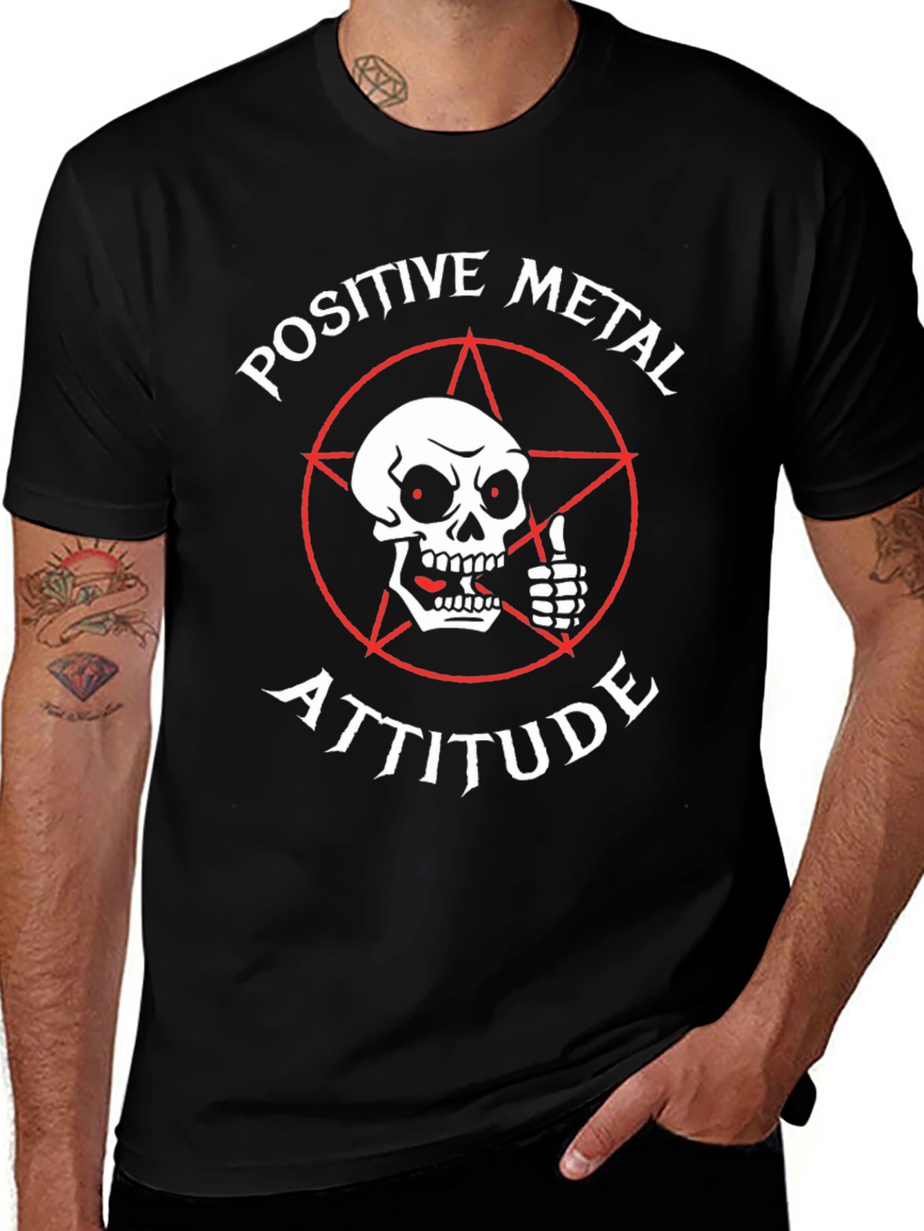 Positive Metal Attitude Graphic T-Shirt