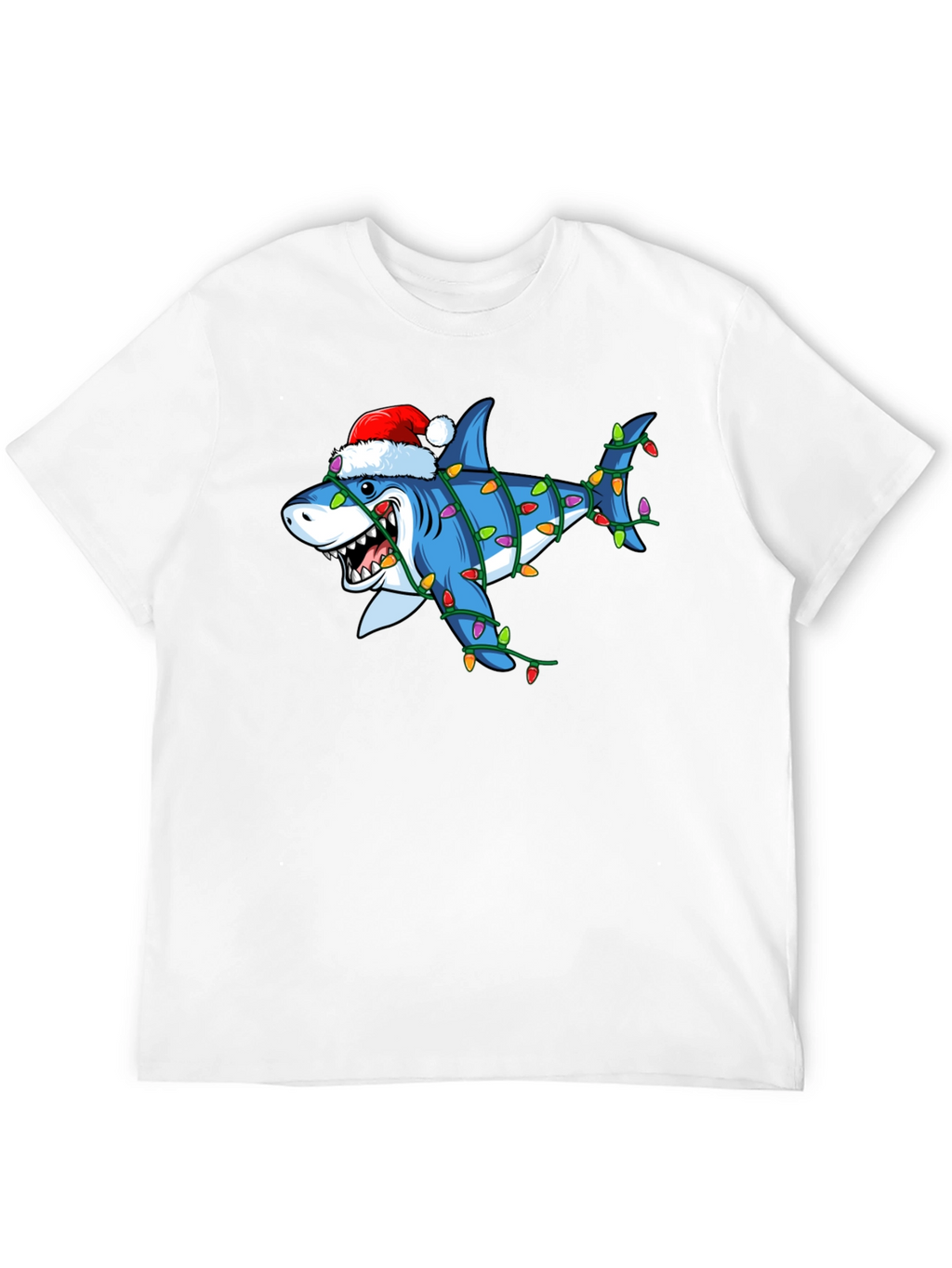 Holiday Shark T-Shirt - Christmas Lights Graphic Tee