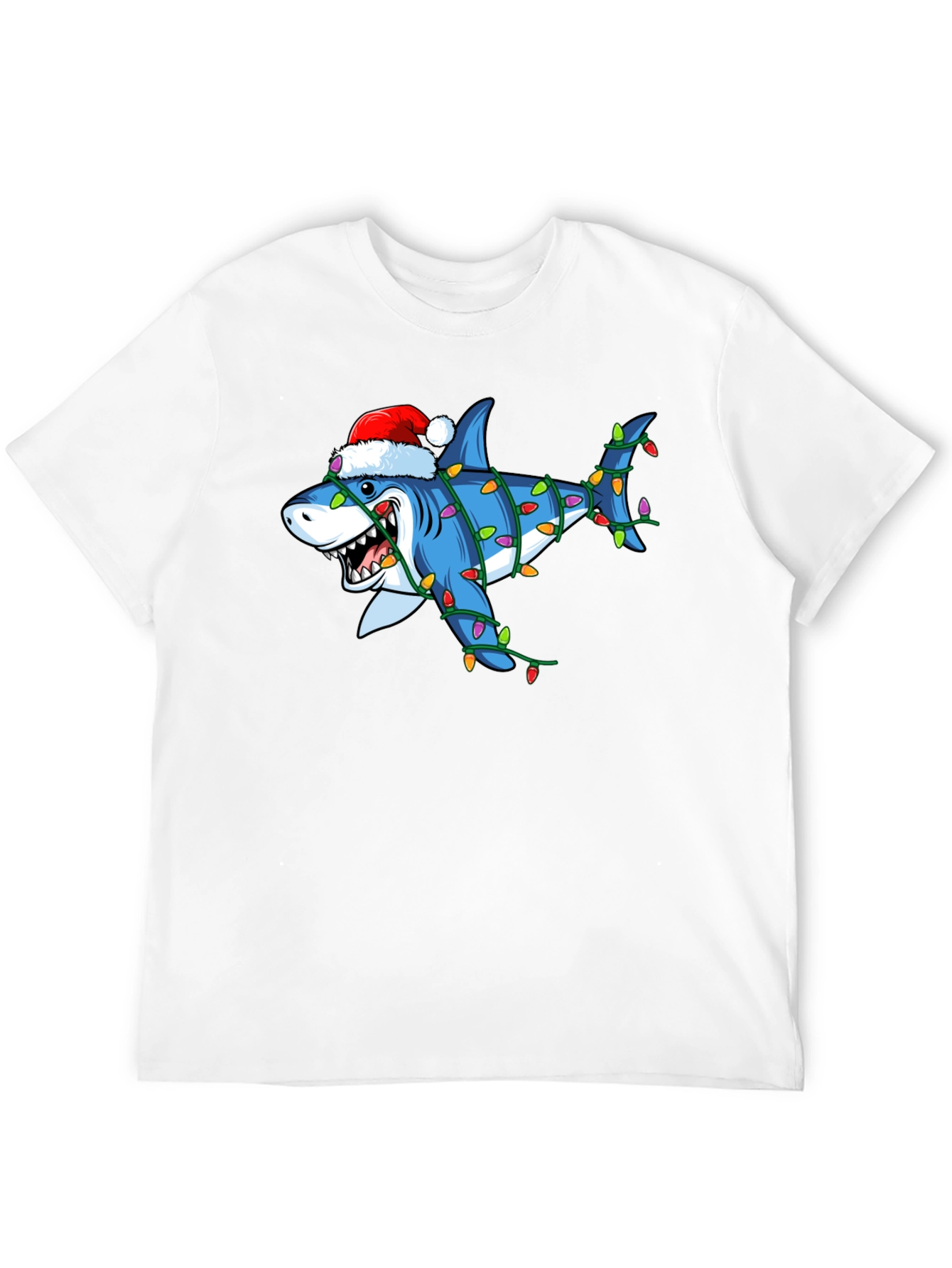 Holiday Shark T-Shirt - Christmas Lights Graphic Tee