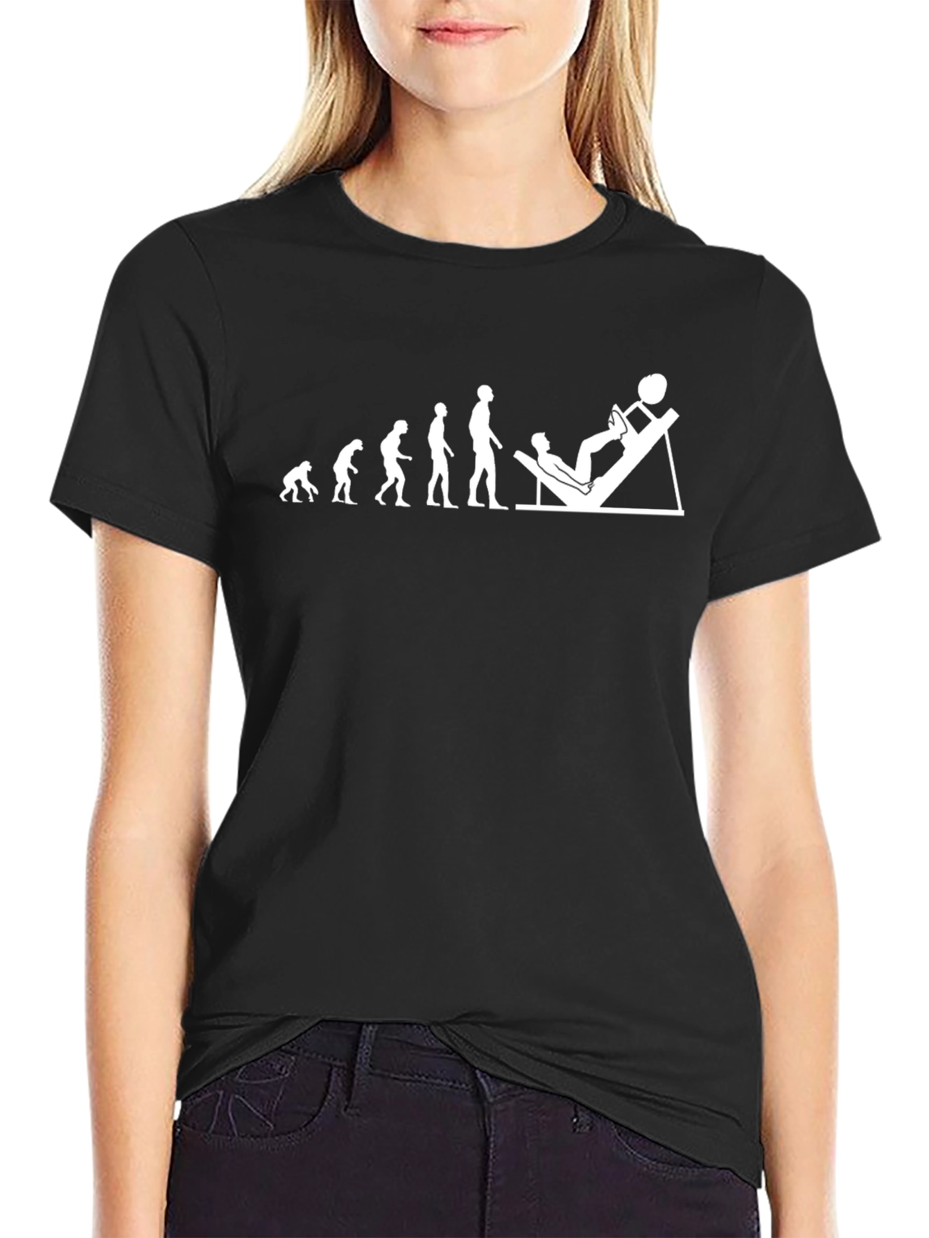 Evolution Leg Press T-Shirt - Gym Humor