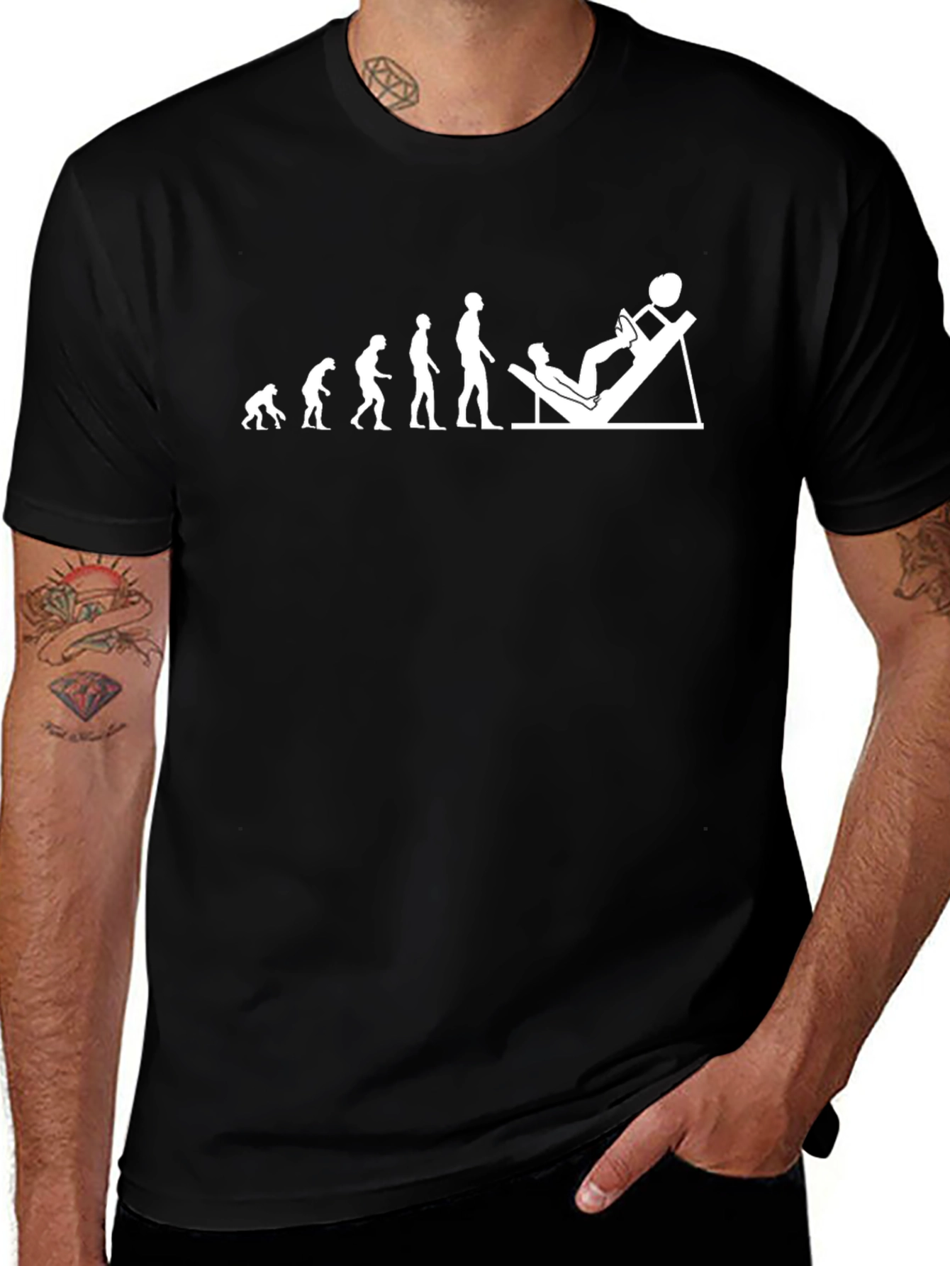Evolution Leg Press T-Shirt - Gym Humor