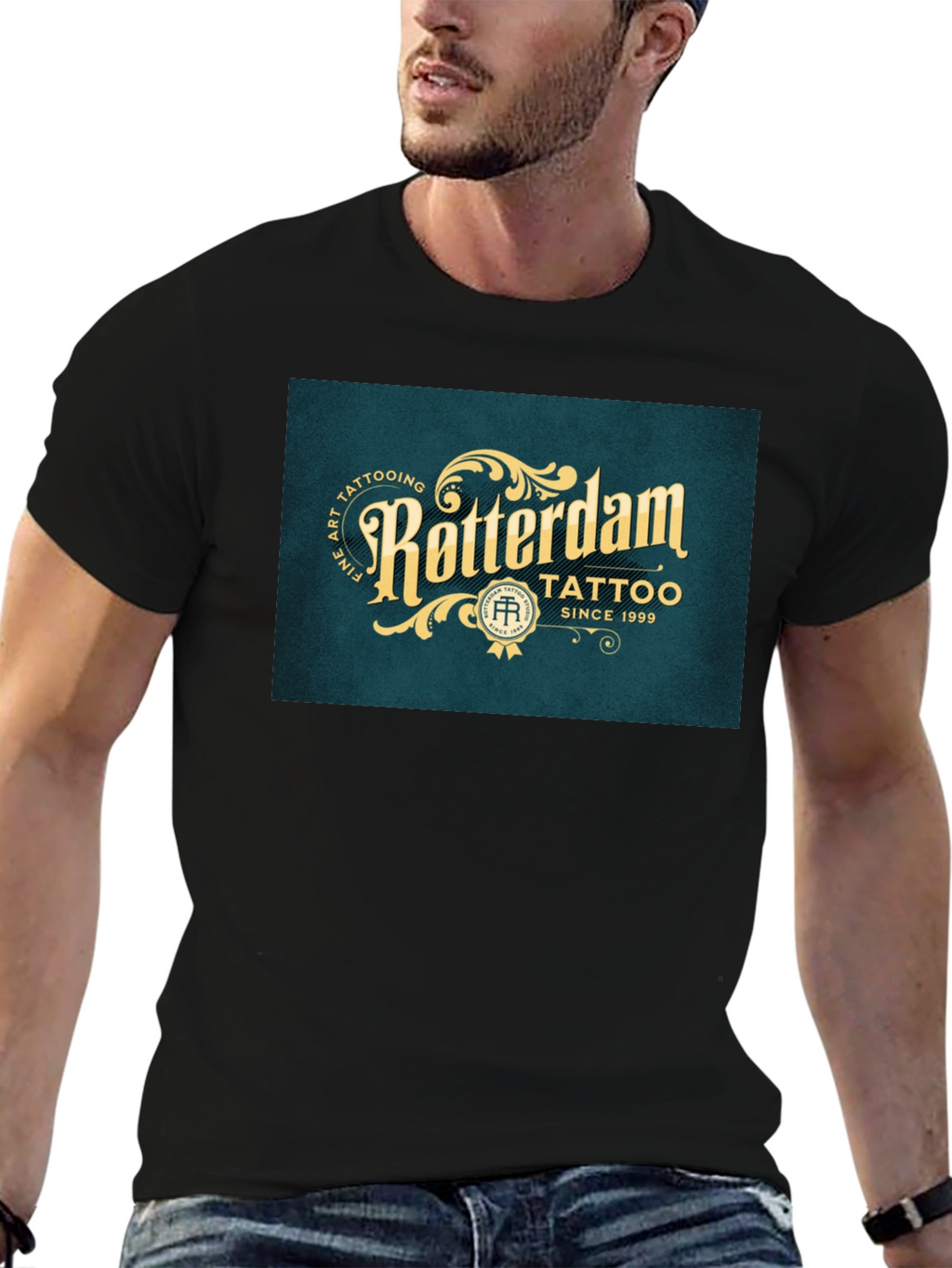 Rotterdam Tattoo Black Graphic Tee