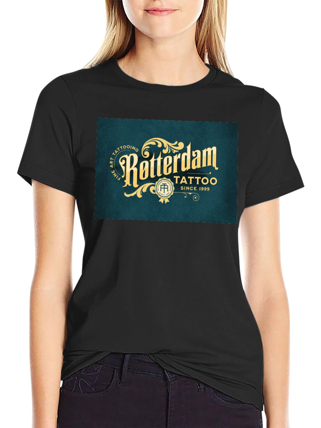 Rotterdam Tattoo Black Graphic Tee