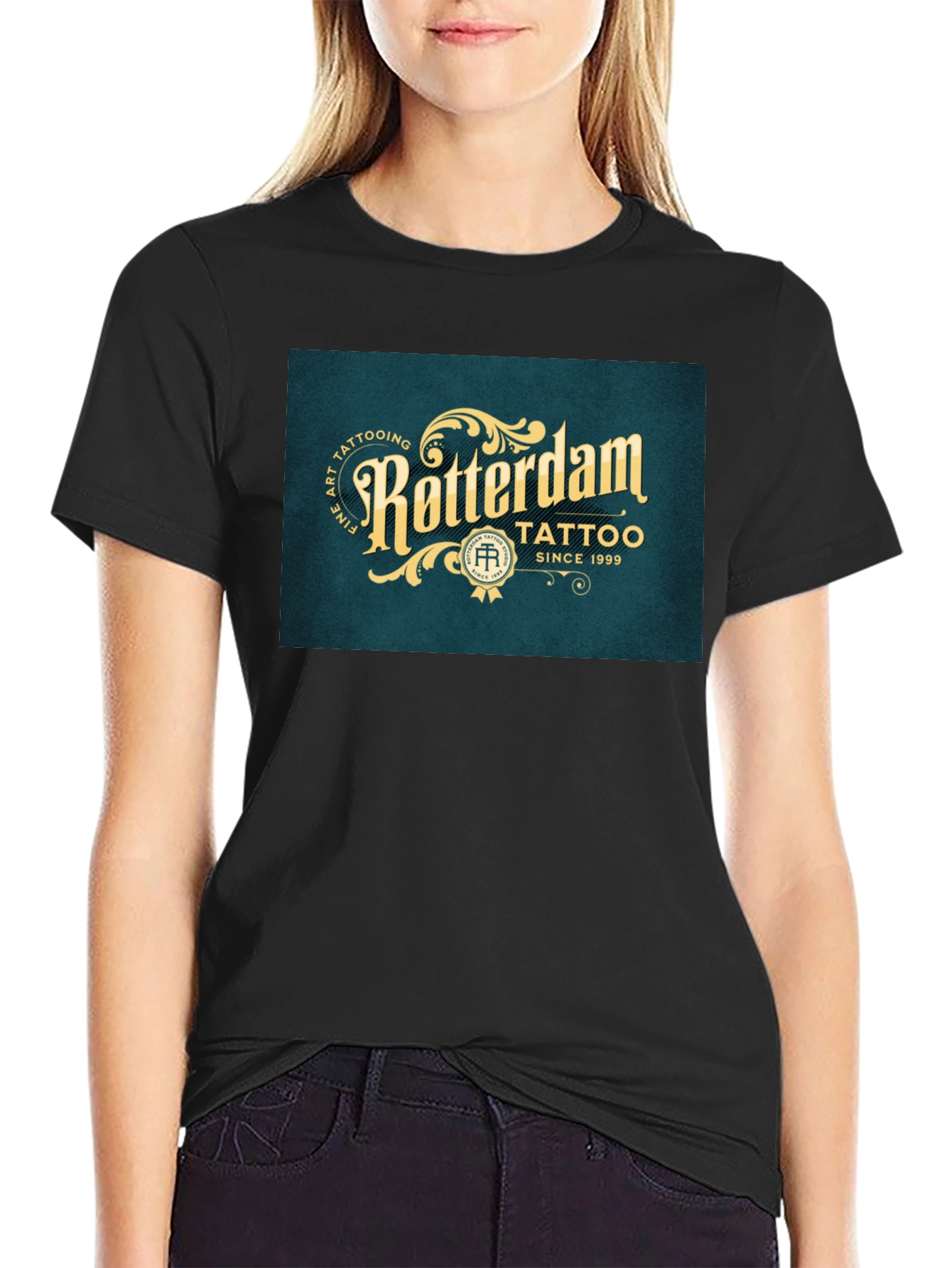 Rotterdam Tattoo Black Graphic Tee