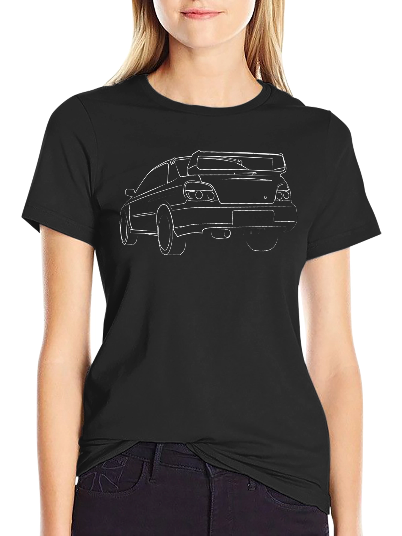 Car Outline Black T-Shirt